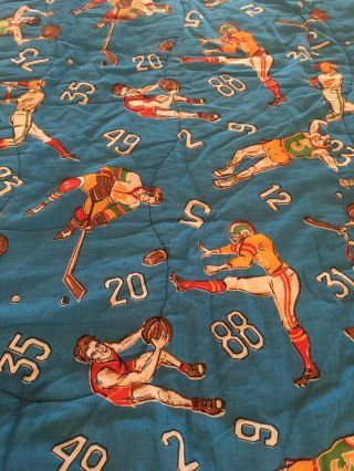 Vintage Football Baseball Basketball Hockey Sports Sleeping Bag Zip Quilt
