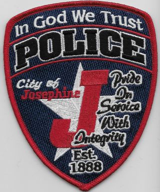 Josepine Police State Texas Tx Neat