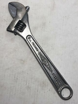 Vintage 6 " Diamond Tool Horseshoe Co Adjustable Crescent Wrench Diamalloy " D76 ".