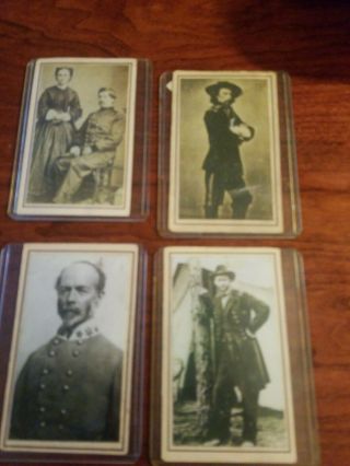 4 Antique 1800s Civil War Era Man Uniform Grant ??custer,  Johnston,  Cabinet Card