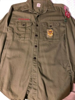 Official Boy Scout Uniform Shirt First Class Neck 15.  5,  Adult M Or L Sanforized