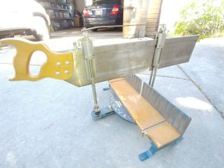 Vintage/antique Stanley 358a Miter Box With Stanley 39 - 123 Back Saw
