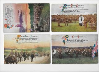 Ww1 Set Of 4 Bamforth Song Cards - Set 4968 Onward Christian Soldiers