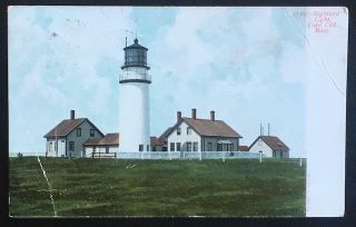Highland Light Cape Cod Mass 1909 Souvenir Post Card Co 12102