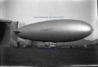 Ap2 Orig Negative Us Navy Airship Dirigible Blimp Zeppelin Guided By Crew 40 