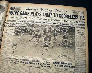 Notre Dame Fighting Irish Vs.  Army Football Game Of The Century 1946 Newspaper