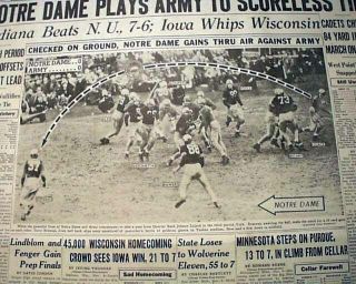 NOTRE DAME Fighting Irish vs.  ARMY Football Game of the Century 1946 Newspaper 2