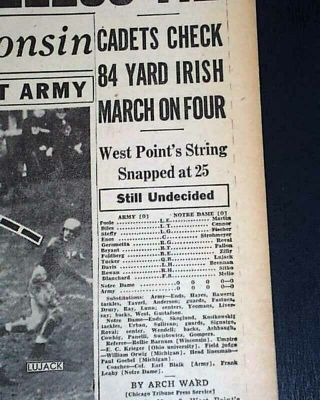 NOTRE DAME Fighting Irish vs.  ARMY Football Game of the Century 1946 Newspaper 3