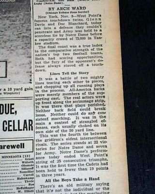 NOTRE DAME Fighting Irish vs.  ARMY Football Game of the Century 1946 Newspaper 4