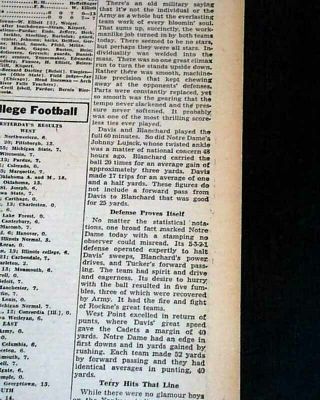 NOTRE DAME Fighting Irish vs.  ARMY Football Game of the Century 1946 Newspaper 5