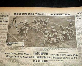 NOTRE DAME Fighting Irish vs.  ARMY Football Game of the Century 1946 Newspaper 6
