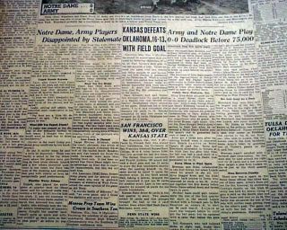 NOTRE DAME Fighting Irish vs.  ARMY Football Game of the Century 1946 Newspaper 7