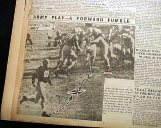 NOTRE DAME Fighting Irish vs.  ARMY Football Game of the Century 1946 Newspaper 8