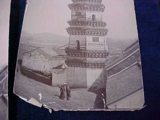 3 Rare Orig Vintage Chinese China Real Photos Wuhu Pagoda c 1910 2