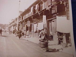 Rare Orig Vintage Chinese China Real Photo Walking On A Street c 1910 2