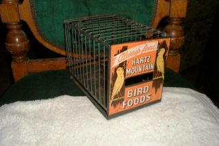 Antique Hartz Mountain Bird Foods Wire Cage