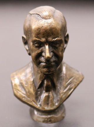 Presidential Bronze Bust Calvin Coolidge 1923 - 1929 Franklin 1977