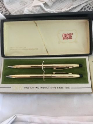 Cross 12 K Gold Fill Classic Century Pen And Pencil Set
