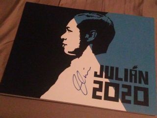 Julian Castro 2020 President Signed Autograph Campaign Poster Sign Rally
