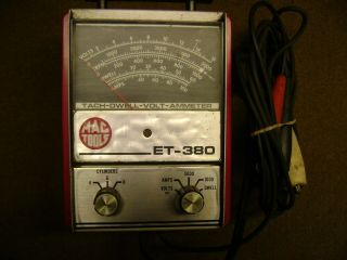 Mac Tools Et - 380 Tach Dwell Volt Ammeter Vintage Mac Automotive Test Meter