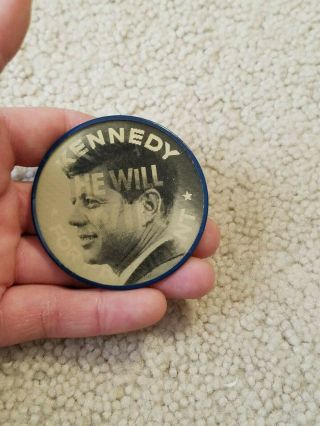 Vintage 1960 ' s JFK Kennedy For President He Will Win 2.  5 