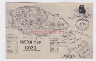 Malta Gozo Sketch Map Of Island Postcard E20c - Ma01