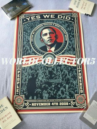 President Barack Obama " Yes We Did " Poster Hope Shepard Fairey - Size 24 X 36