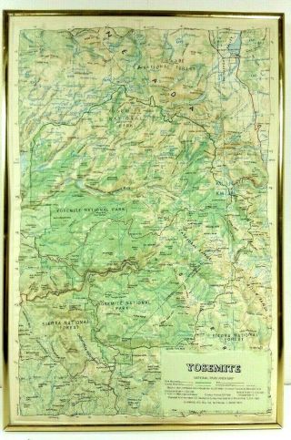 1982 3d Map Of Yosemite National Park 3d Map 3d Relief Topographical Map Hubbard