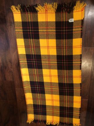 Vintage Faribo Plaid Wool Blanket Throw Faribault Woolen Mill Fluff Loomed 53x52
