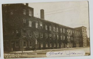 1907 American Cigar Co Factory Kingston York Real Photo Postcard Rppc