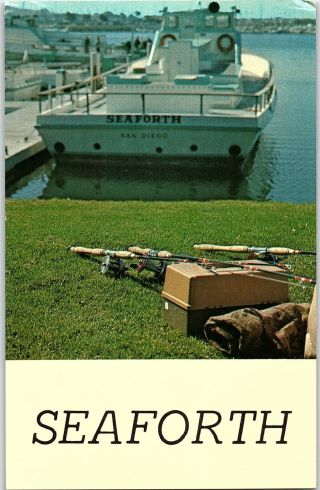 Vintage Seaforth Boats Advertising,  San Diego,  Calif.  Postcard P128 2