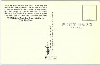 Vintage Seaforth Boats Advertising,  San Diego,  Calif.  Postcard P128 3