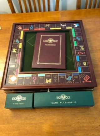 1991 Franklin Monopoly Collectors Edition Wood Board Game