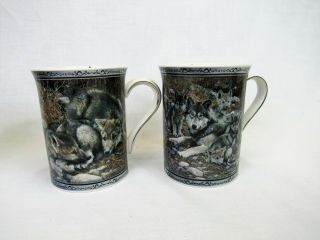 Bradford Exchange Wolf Mugs set spirit of the pack 1st 2nd issue coffiee cups 2