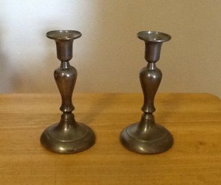2 Vintage Connecticut House Pewterers Inc.  Pewter Candlestick Holders