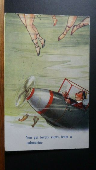 Bamforth Seaside Comic Postcard: Submarine Theme