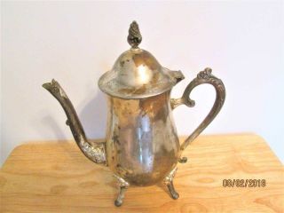 Vintage Silver Plated Flower Coffee Tea Pot