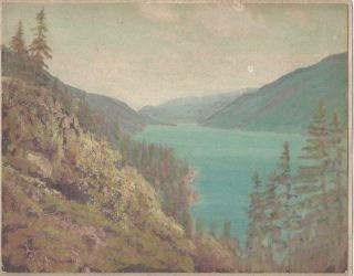 Fred Kiser Colored Photo Print Proof Lake Chelan Wa Landscape 9 " X 7 "