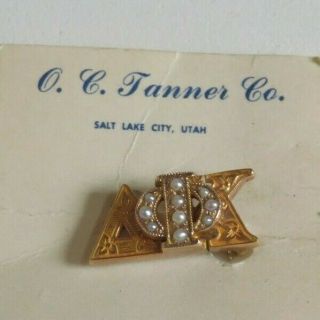 10k Gold Sorority Fraternity Pin Jewelry Seed Pearl (id299)