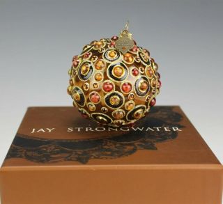 Jay Strongwater Neiman Marcus Glass Beaded Christmas Xmas Tree Ornament Box Sms