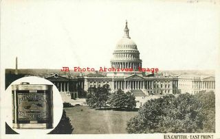 Advertising Postcard,  Rppc,  Pompeian Olive Oil,  Us Capitol East,  Washington Dc