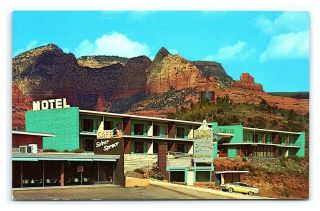 Vintage Postcard Matterhorn Motor Lodge Motel Sedona Arizona 1950s Car G12