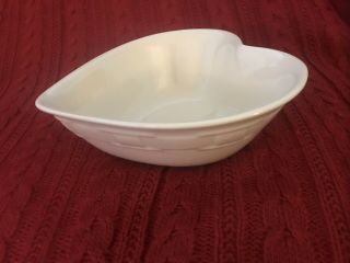 Longaberger Woven Traditions Pottery - Ivory Heart Bowl/candy Dish 8 Oz.