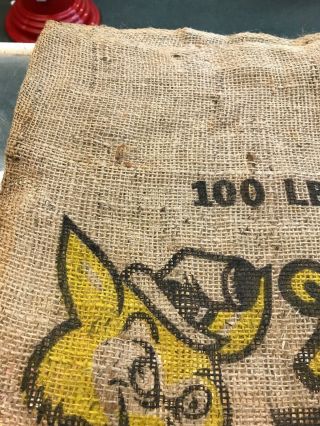 Vintage Wicked Wolf Burlap Potato Sack 100 pounds 2