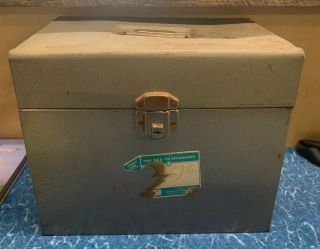 Vintage Antique Toccoa Metal Carrying ‘versa Box’ Storage Lock Box W/out Key