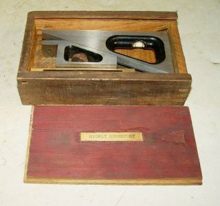 Estate Vintage Machinist Starrett No 599 Planer & Shaper Gage Tool W/ Wood Box