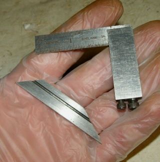 Vintage Machinist Toolmaker Small Size Starrett Steel Precision Square Rule Tool