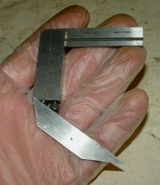 Vintage Machinist Toolmaker Small Size Starrett Steel Precision Square Rule Tool 2