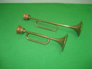 Vintage Decorative Brass Bugle Hunting Horns