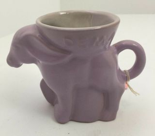 Frankoma 1983 Lilac Donkey Democratic Party Mug Purple Political Collectible